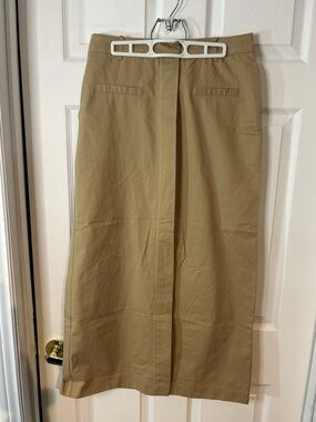 Moon River Khaki Maxi Skirt